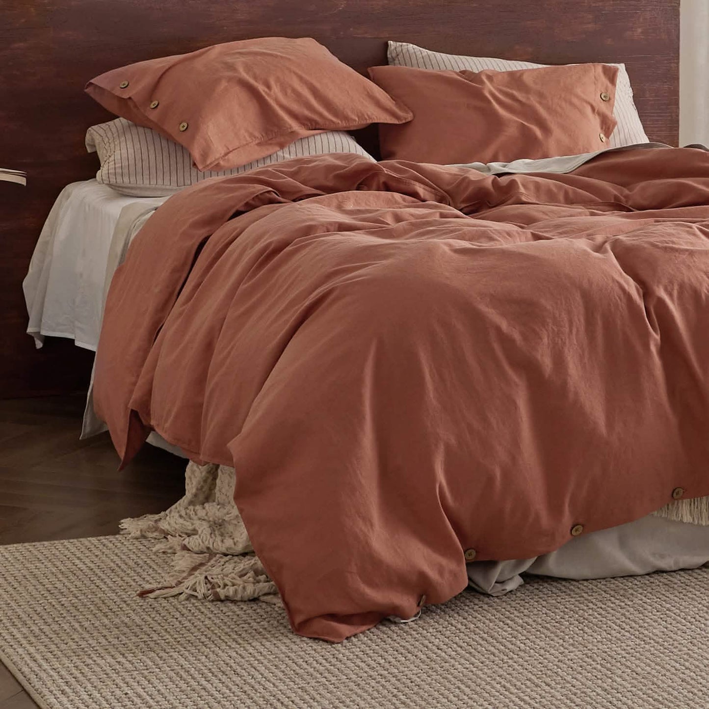 Cotton Linen Hybrid Duvet Cover Set