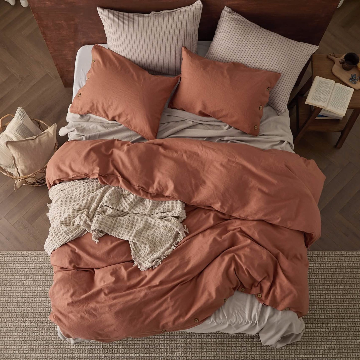 Cotton Linen Hybrid Duvet Cover Set