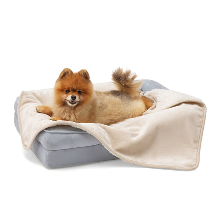 Reversible Sherpa Microfiber Fleece Dog Blanket