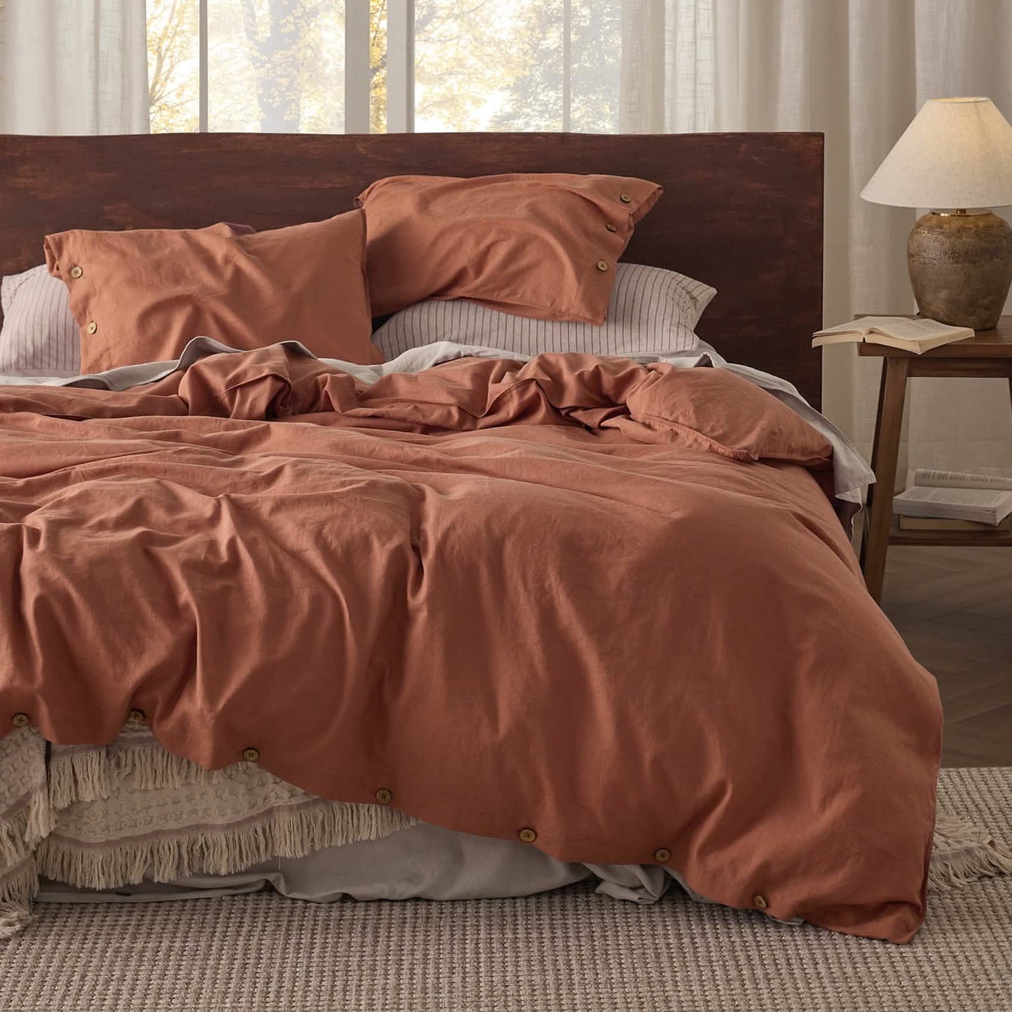 Cotton Linen Hybrid Duvet Cover Set