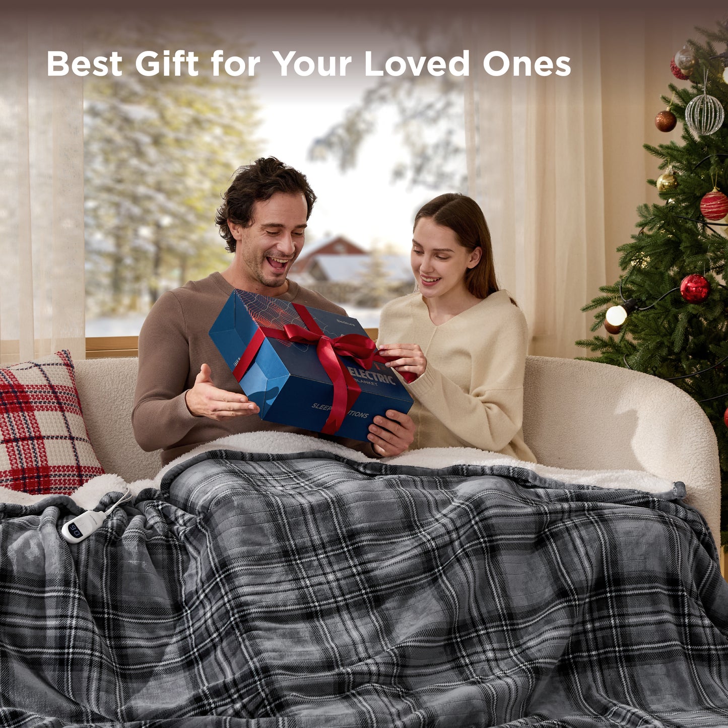 GentleSoft® Plaid Flannel Heated Blanket
