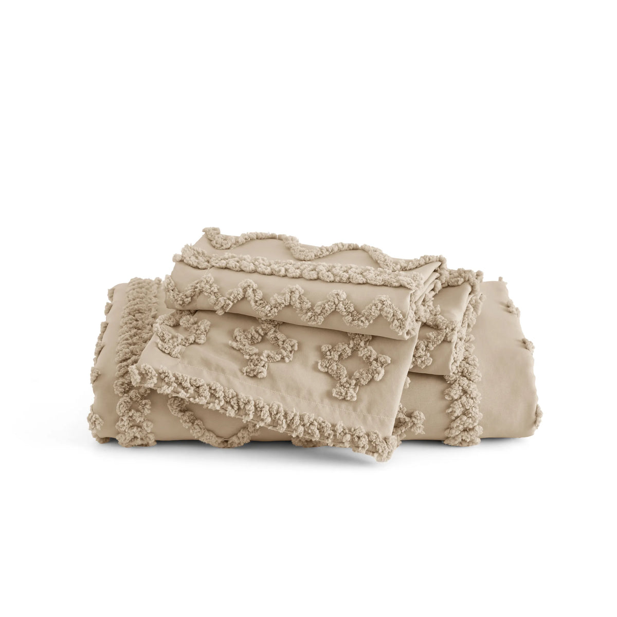 Boho Tufted Embroidery Duvet Cover Set