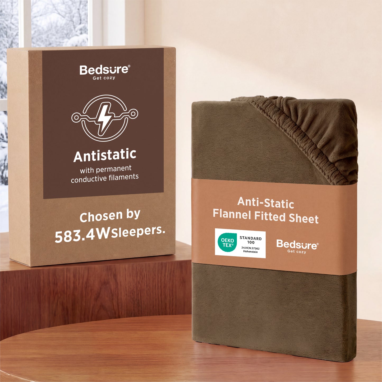 220 GSM Anti-Static Flannel Fitted Sheet