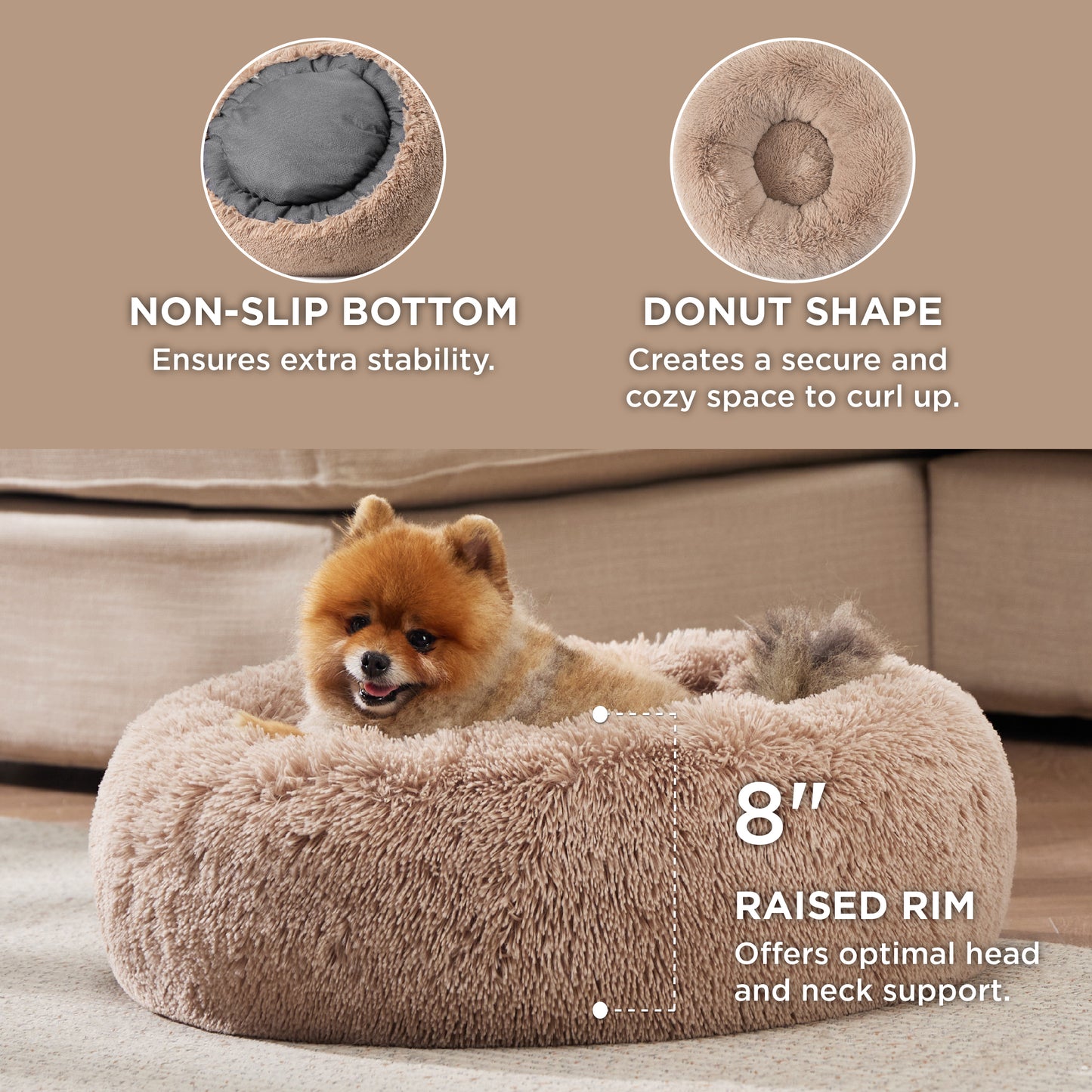 Calming Donut Bed for Dogs and Cats