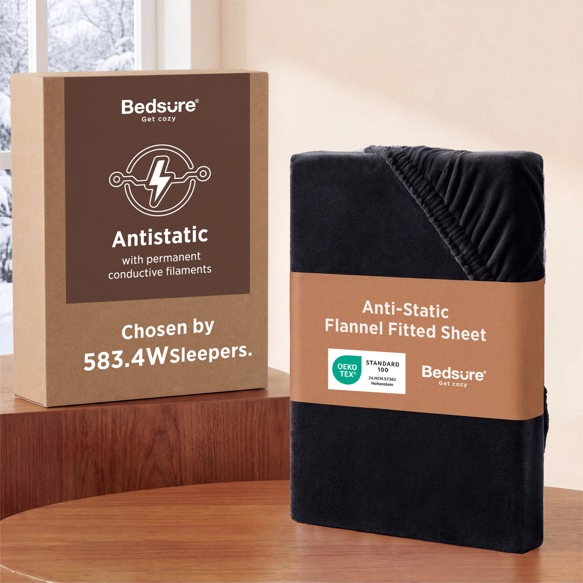 220 GSM Anti-Static Flannel Fitted Sheet