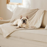 Reversible Sherpa and Microfiber Fleece Dog Blanket