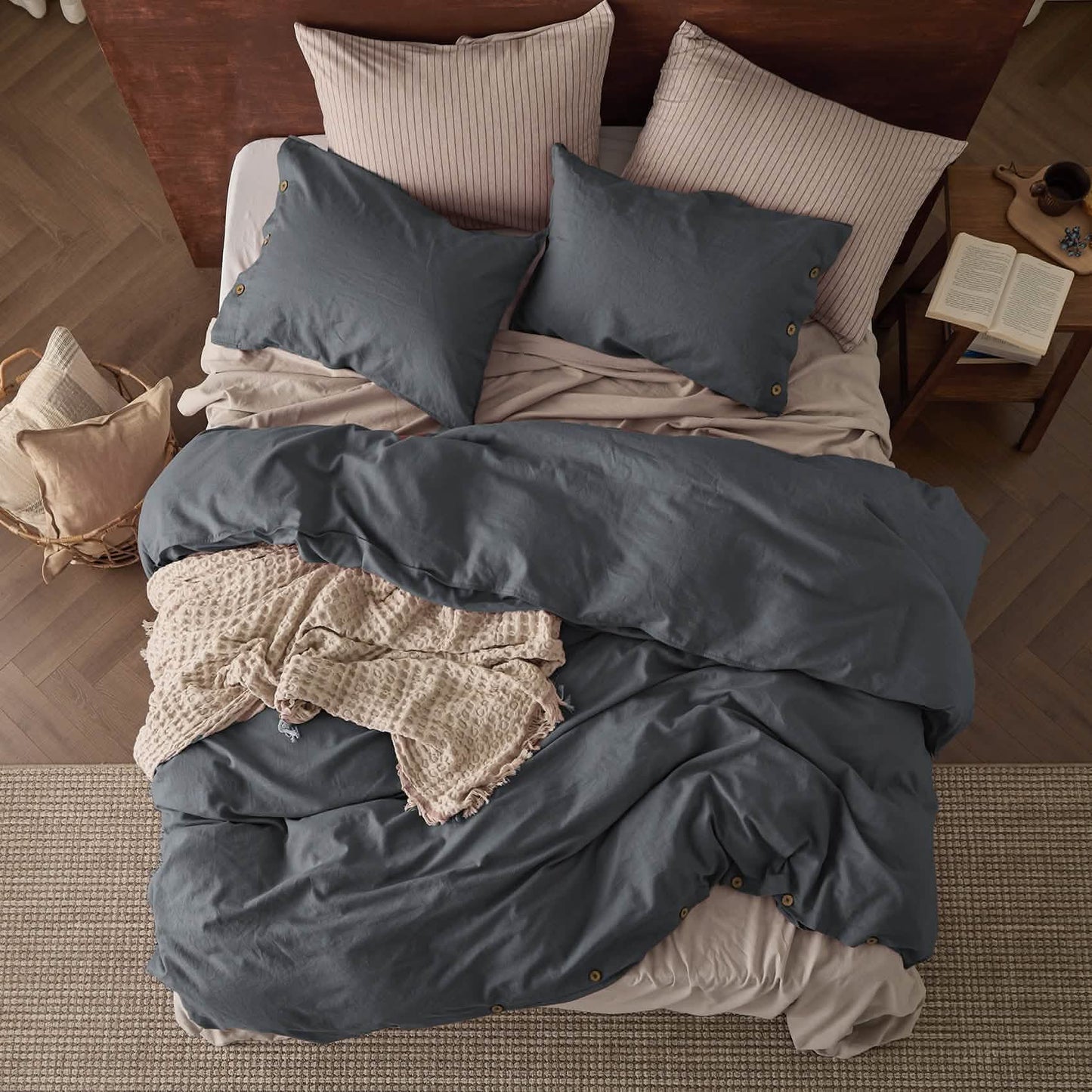Cotton Linen Hybrid Duvet Cover Set