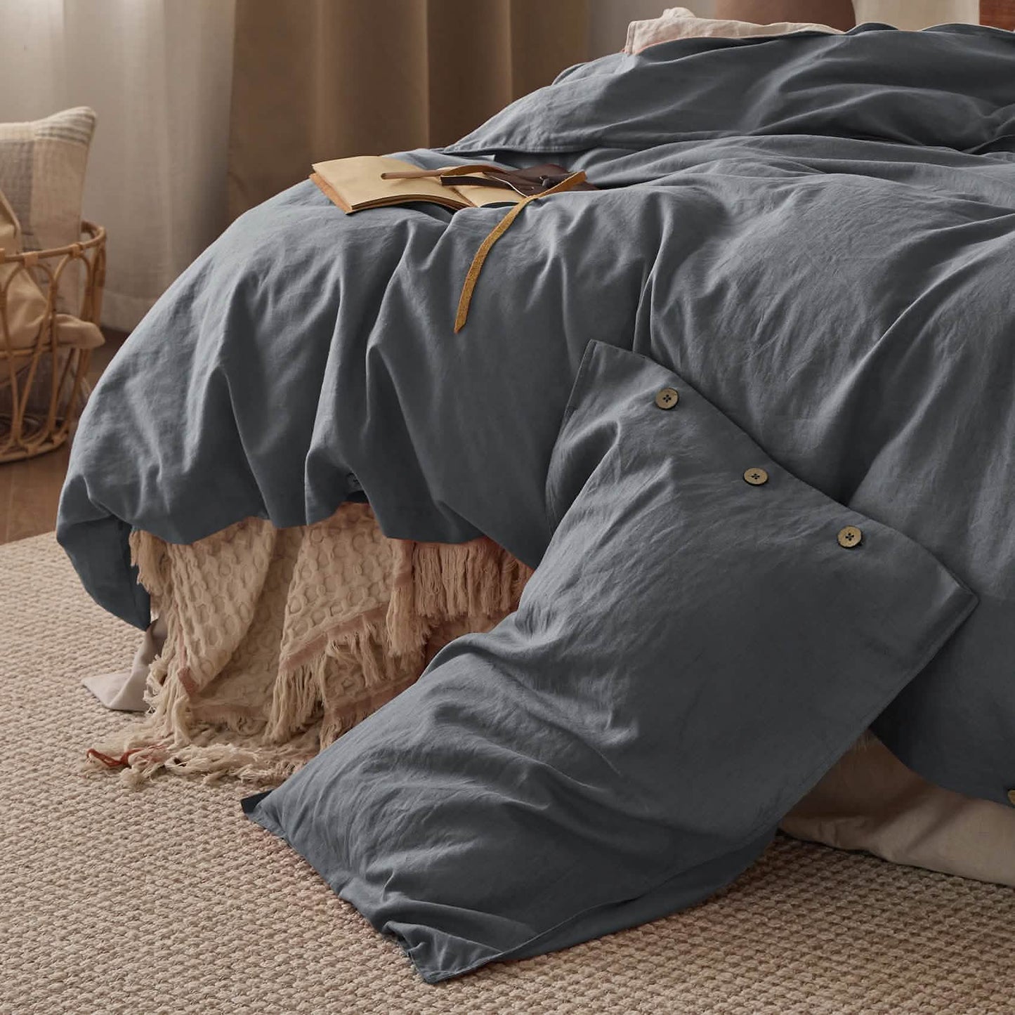 Cotton Linen Hybrid Duvet Cover Set