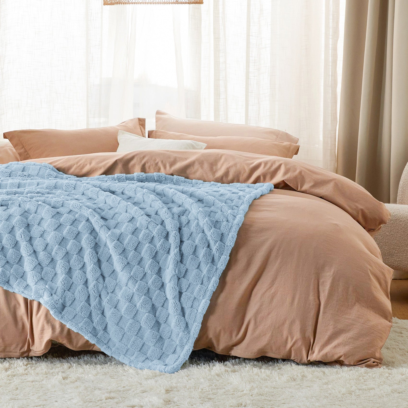 Jacquard Sherpa Blanket | Soft & Cozy Bedding – Bedsure