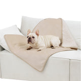 Reversible Sherpa and Microfiber Fleece Dog Blanket