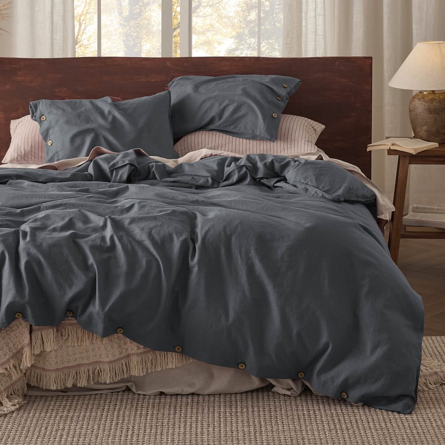 Cotton Linen Hybrid Duvet Cover Set