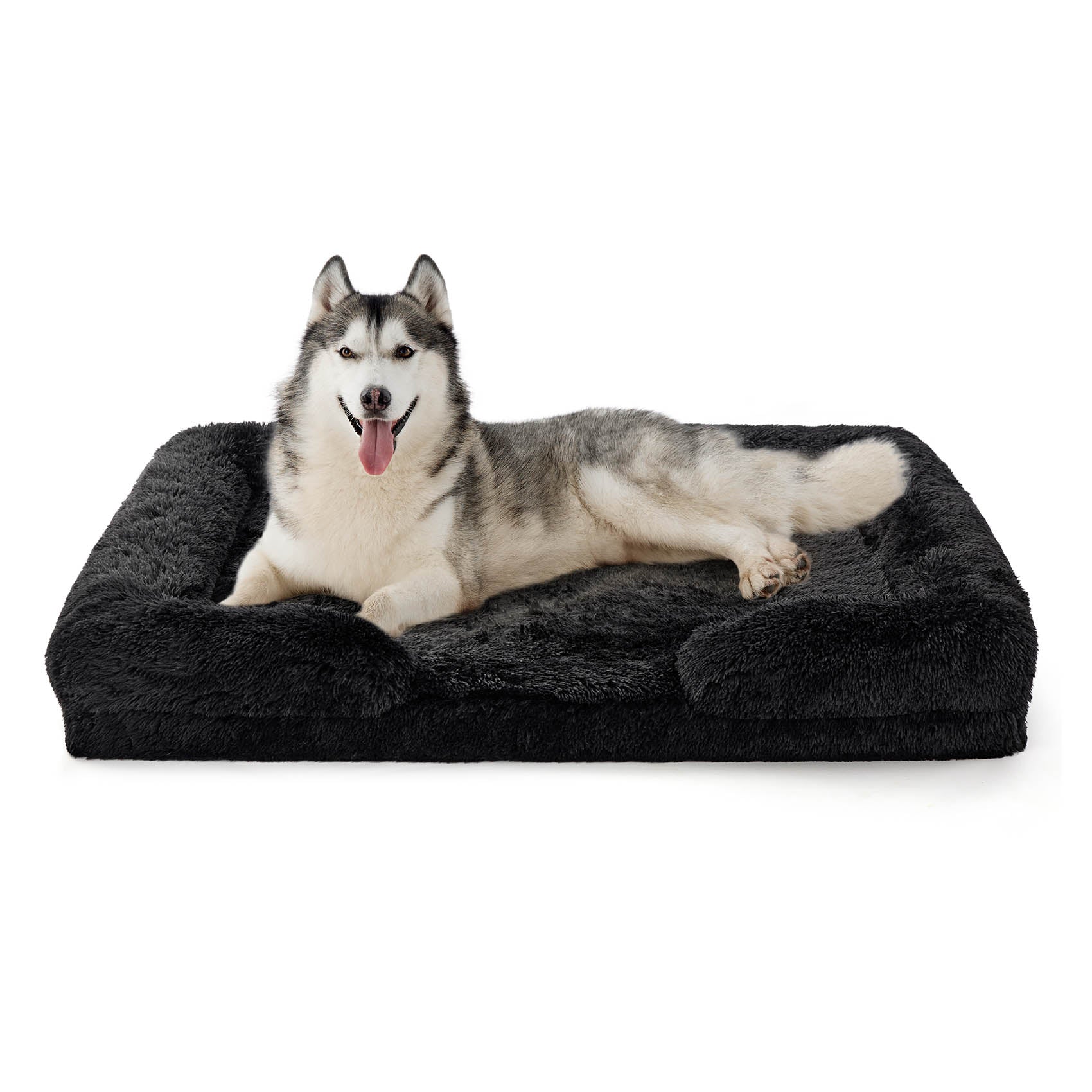 Orthopedic Long Faux Fur Flannel Dog Sofa