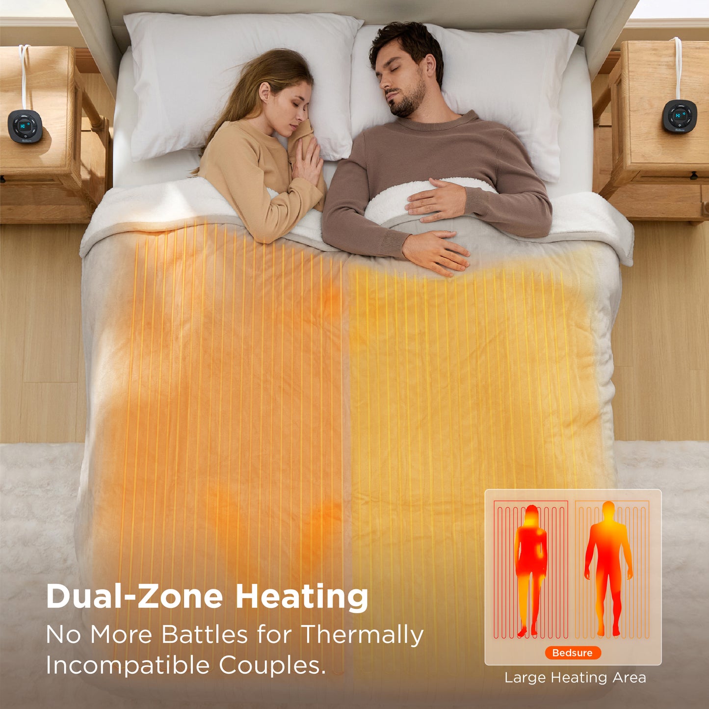 Solid Flannel Heated Blanket