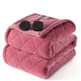 Quilted Sherpa Fleece Heated Blanket