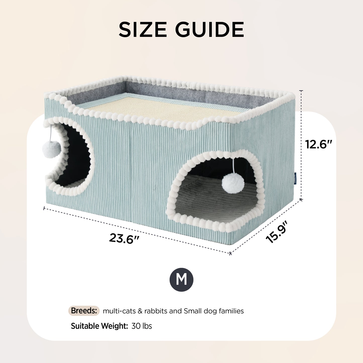 2-in-1 Corduroy Cat Scratcher House