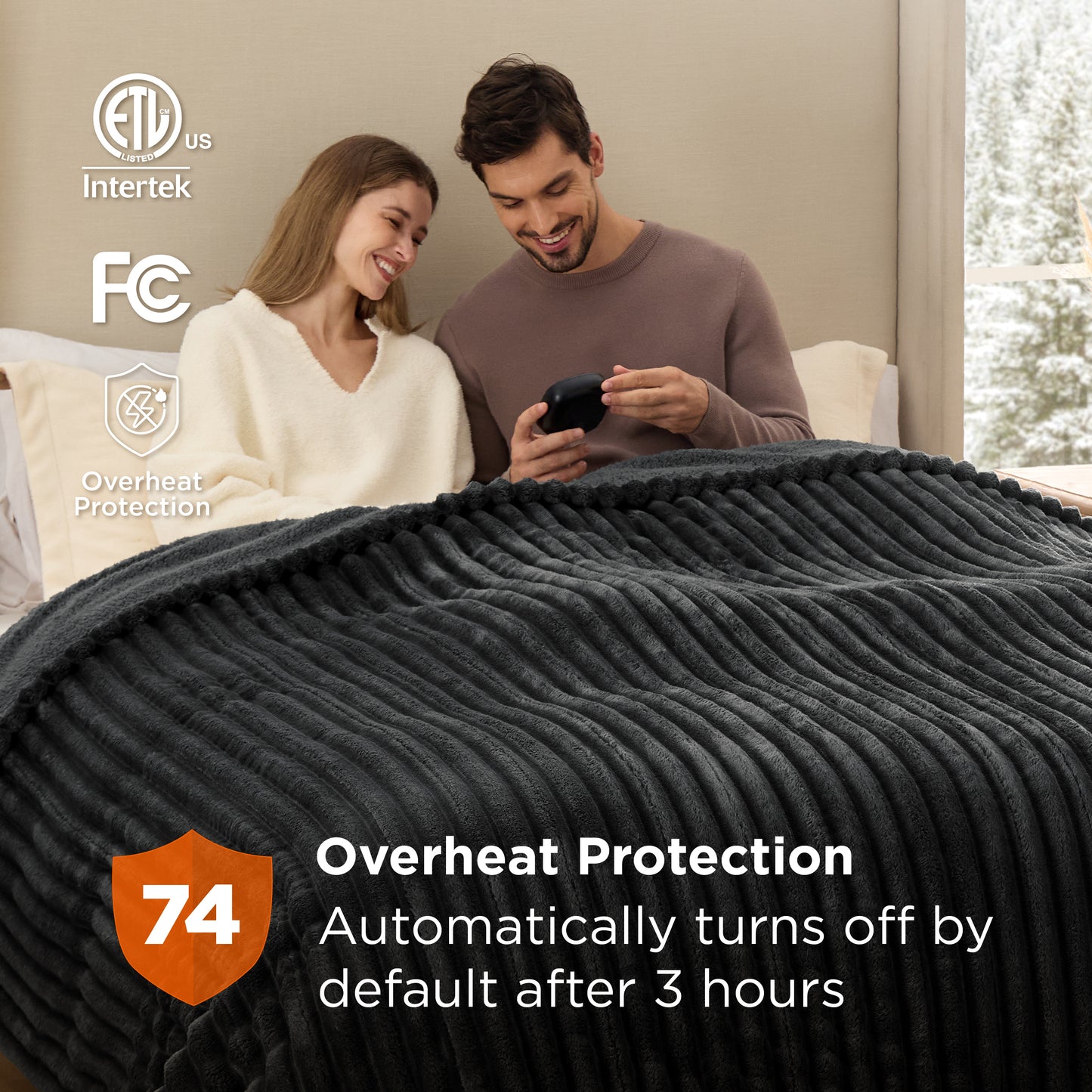 GentleSoft® Ribbed Heated Blanket