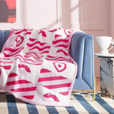 Marilyn Monroe™Feather Yarn Knitted Blanket Retro Pink
