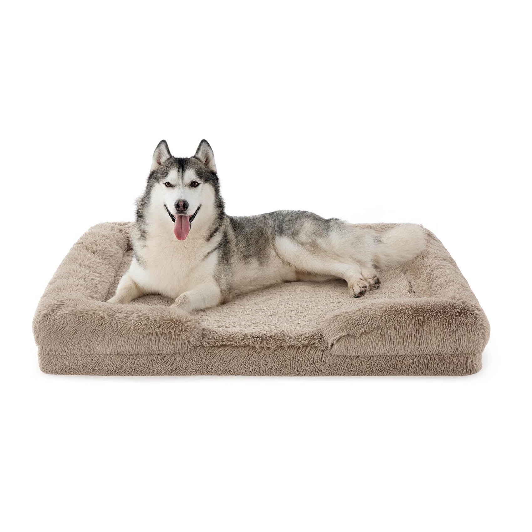 Orthopedic Long Faux Fur Flannel Dog Sofa