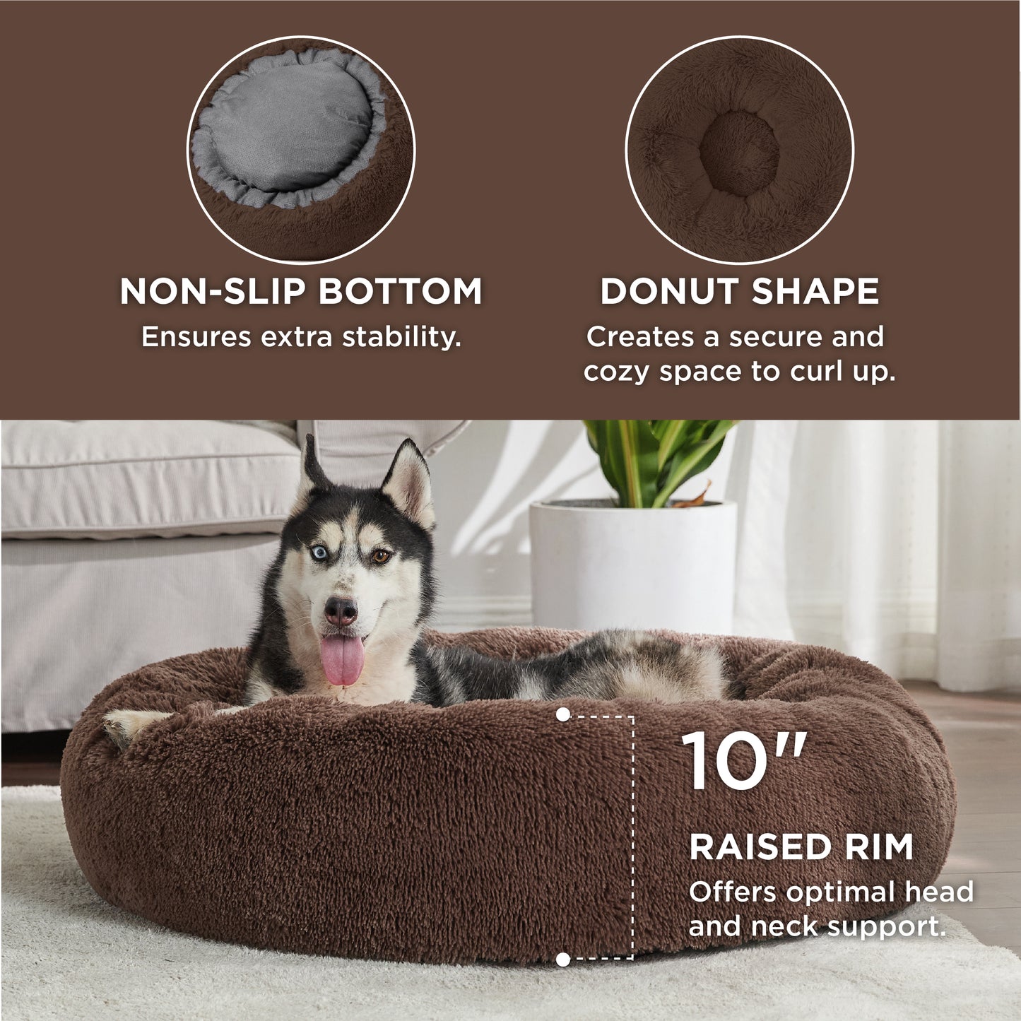 Calming Donut Bed for Dogs and Cats