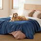 Reversible Sherpa and Microfiber Fleece Dog Blanket