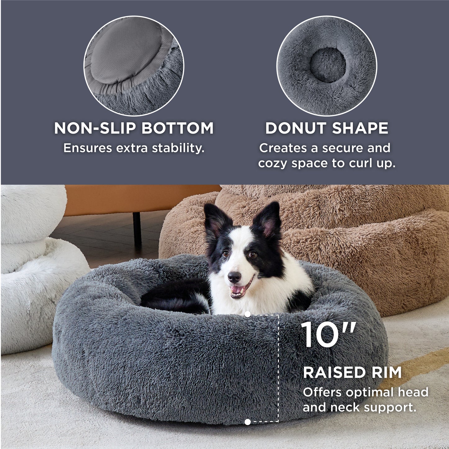 Calming Donut Bed for Dogs and Cats