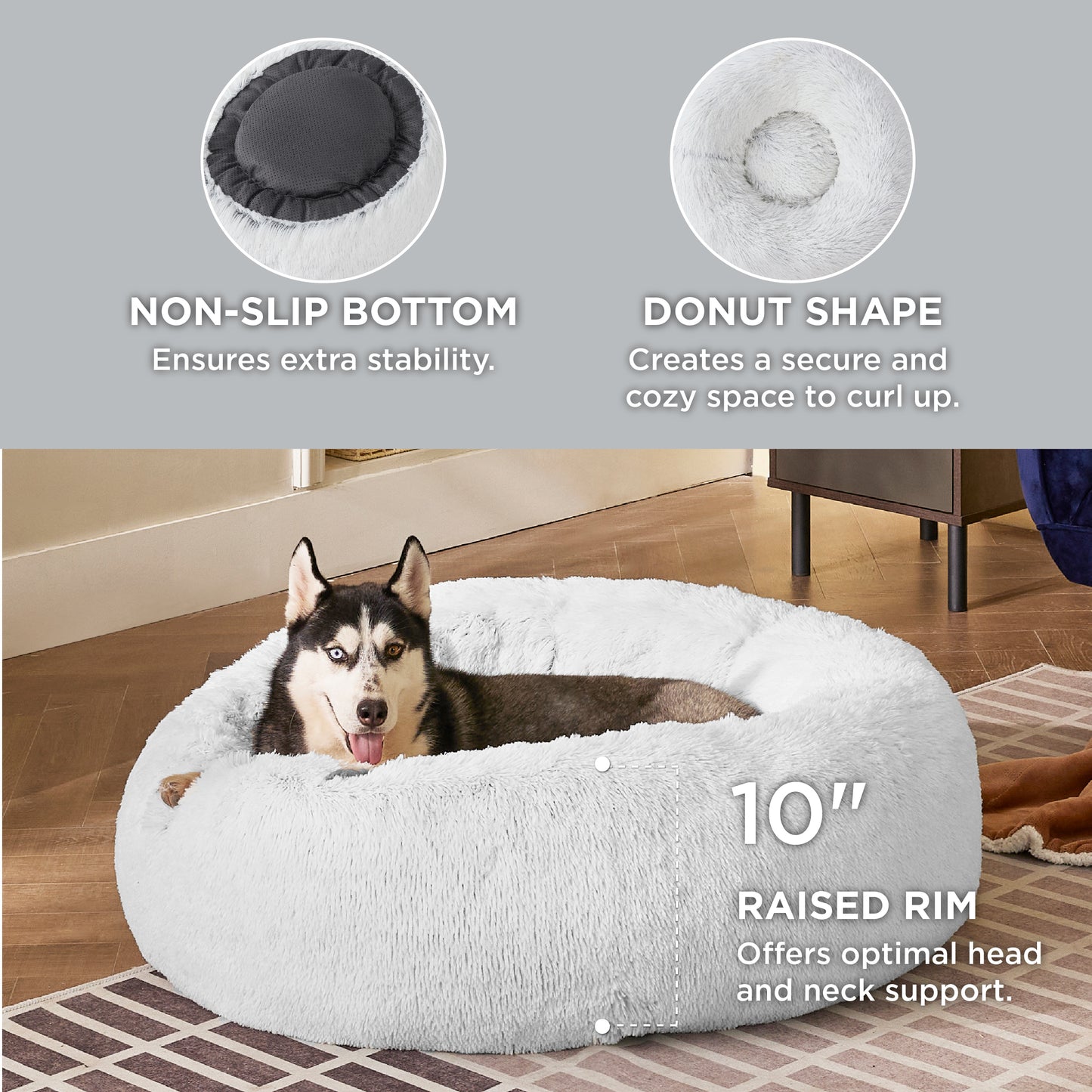 Calming Donut Bed for Dogs and Cats