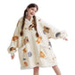Cute Printed Patterns Sherpa Blanket Hoodie