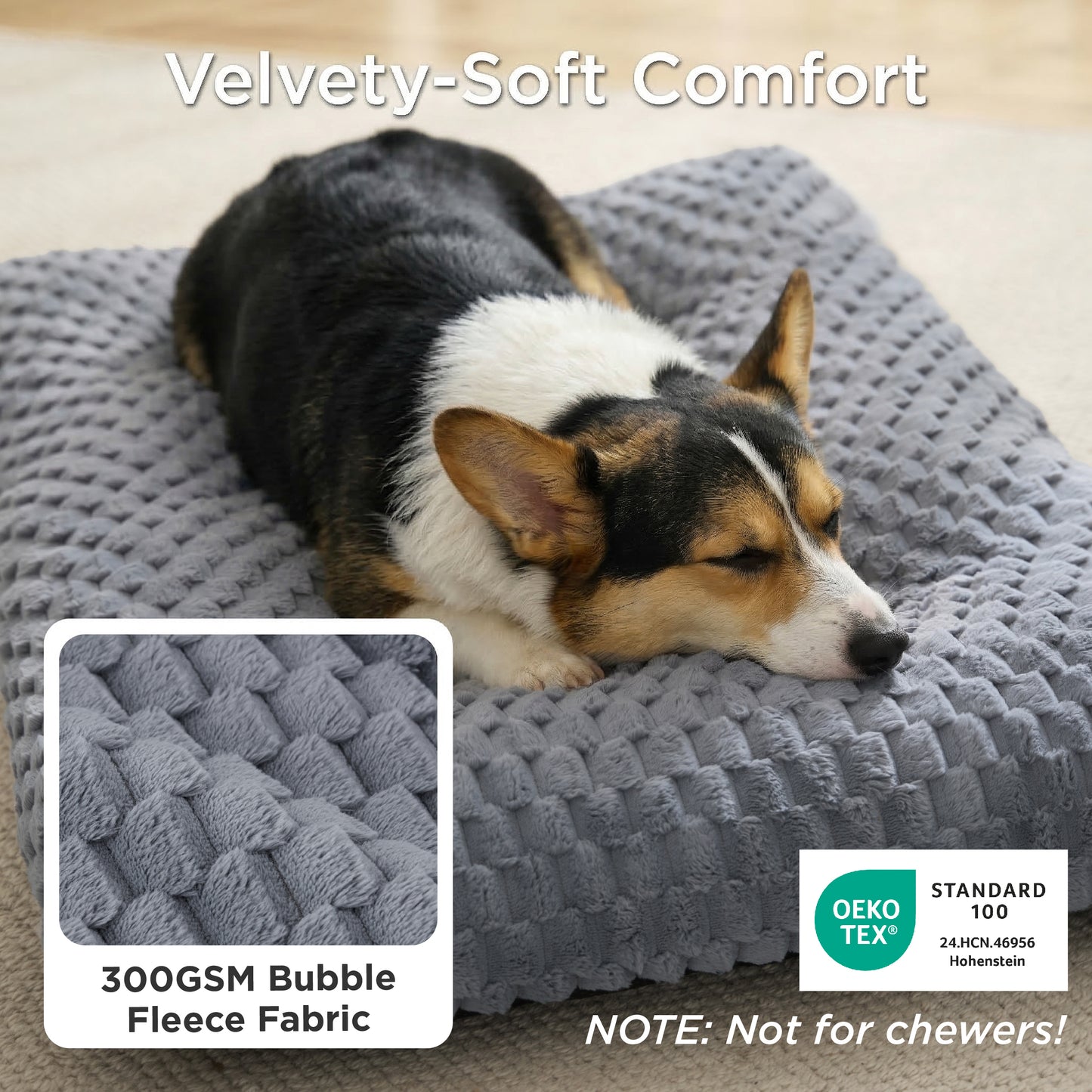 Soft Bubble Fleece Dog Bed