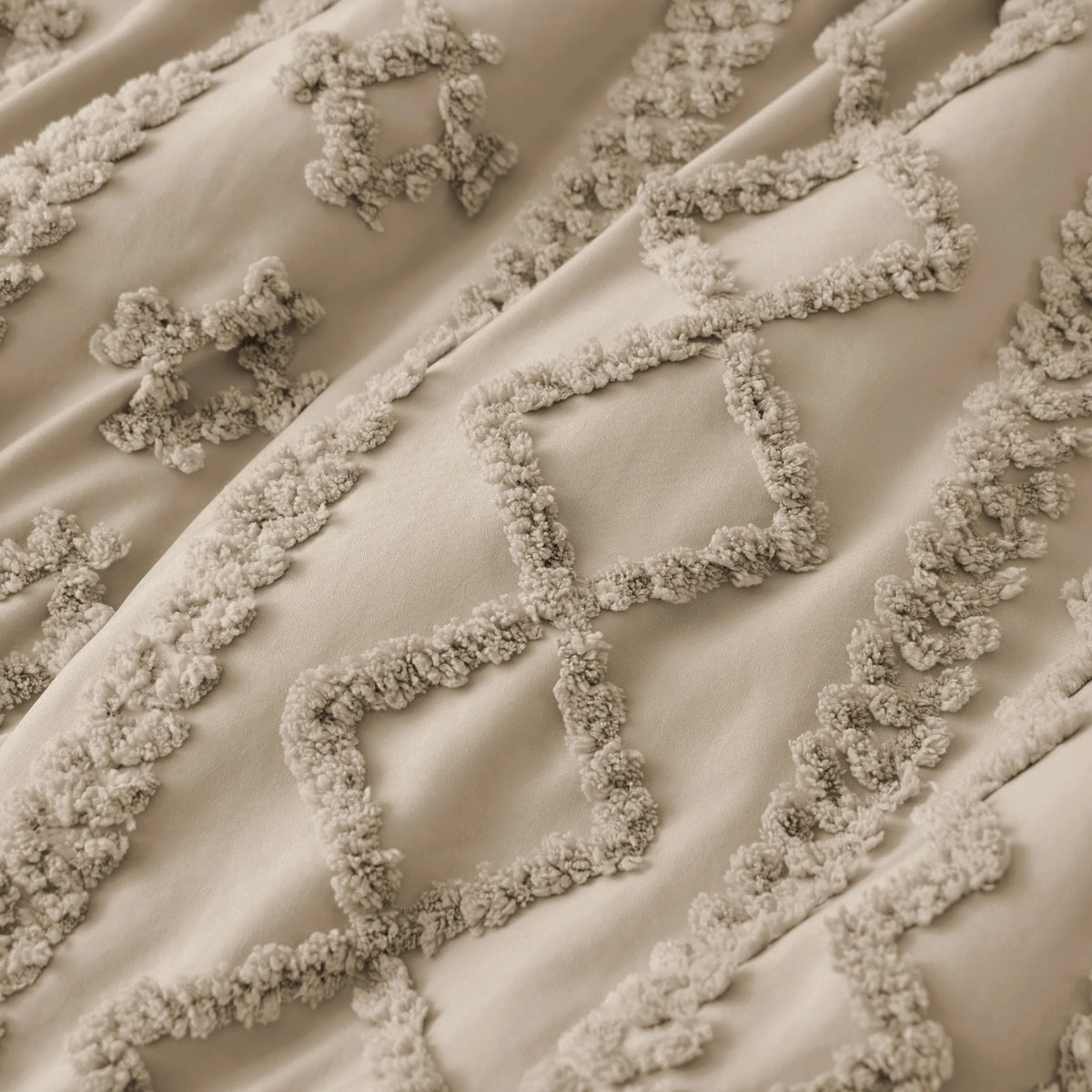 Boho Tufted Embroidery Duvet Cover Set