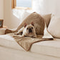 Reversible Sherpa and Microfiber Fleece Dog Blanket
