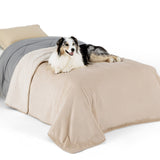 Reversible Sherpa and Microfiber Fleece Dog Blanket