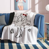 Marilyn Monroe™Feather Yarn Knitted Blanket Dancing Diamonds