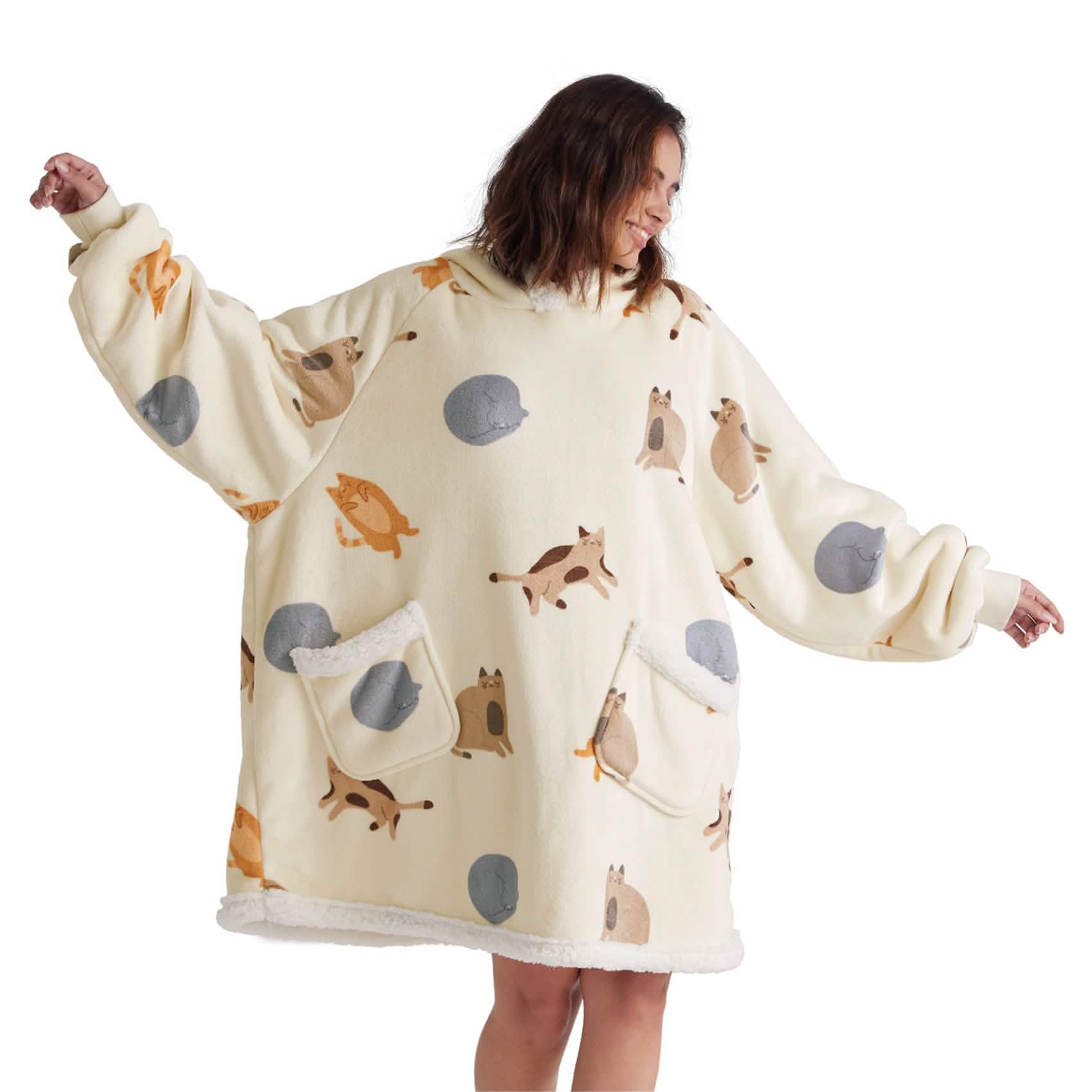 GentleSoft® Cute Printed Patterns Sherpa Blanket Hoodie Bedsure®