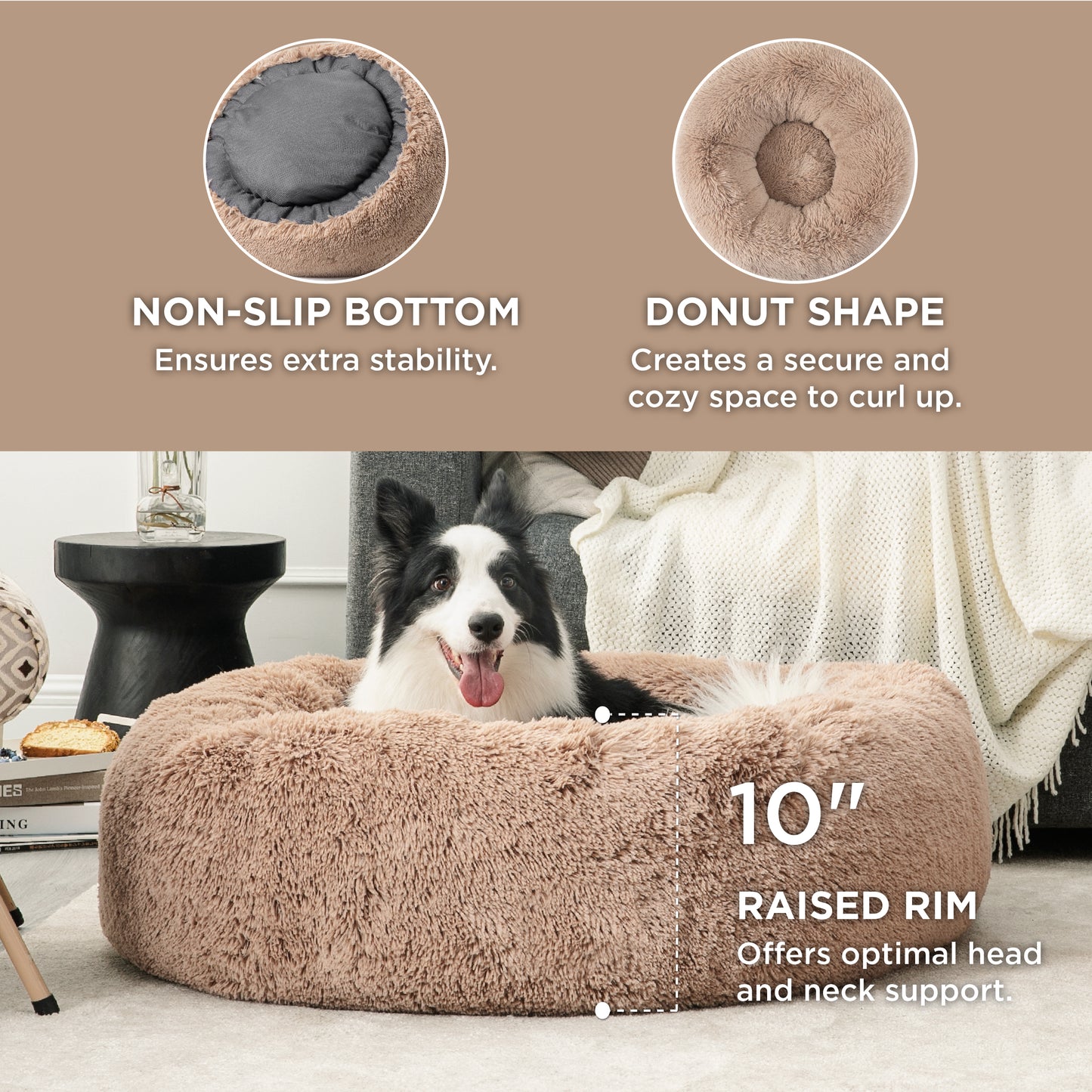 Calming Donut Bed for Dogs and Cats