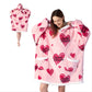 GentleSoft™ Sherpa Fleece Wearable Blanket- Pink Heart