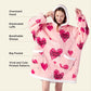 GentleSoft™ Sherpa Fleece Wearable Blanket- Pink Heart