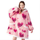 GentleSoft™ Sherpa Fleece Wearable Blanket- Pink Heart