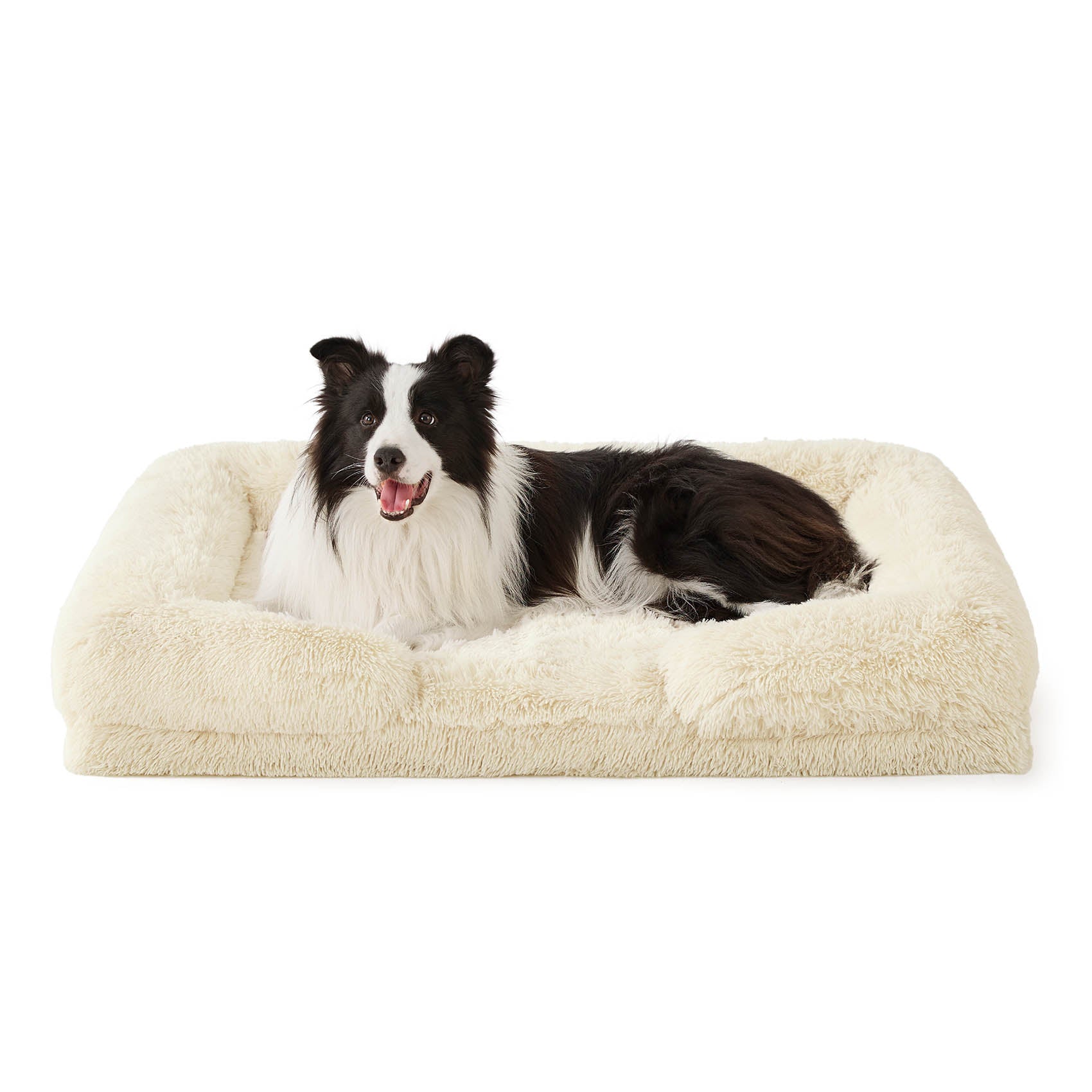 Orthopedic Long Faux Fur Flannel Dog Sofa