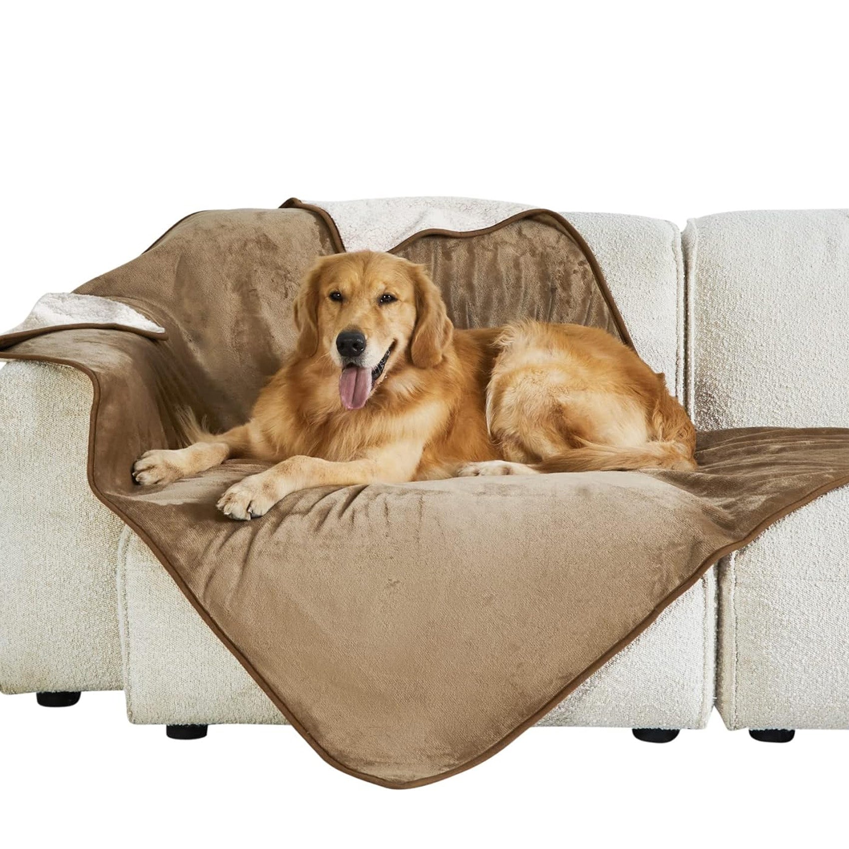 Reversible Sherpa and Microfiber Fleece Dog Blanket