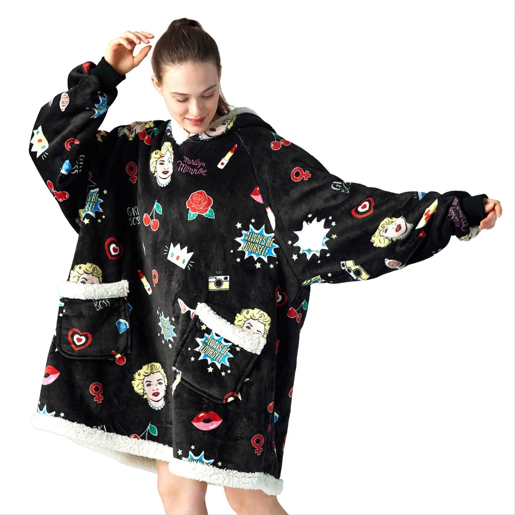 Sherpa Fleece Wearable Blanket- Pop Graphics