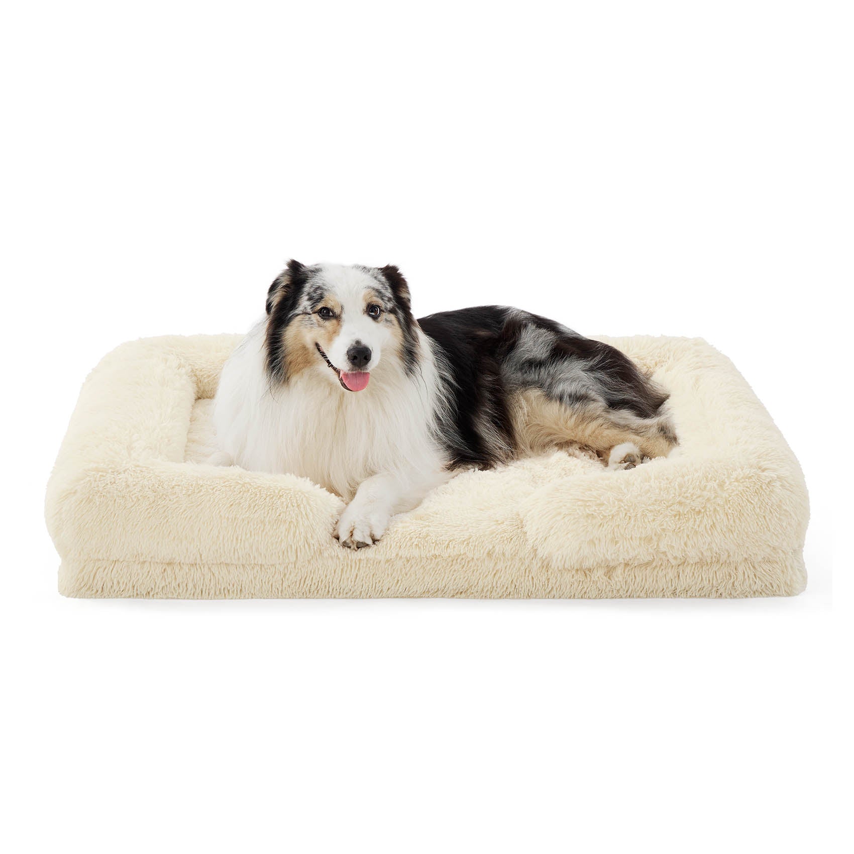 Orthopedic Long Faux Fur Flannel Dog Sofa