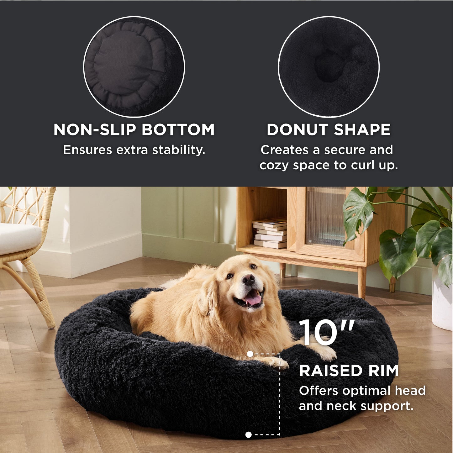 Calming Donut Bed for Dogs and Cats