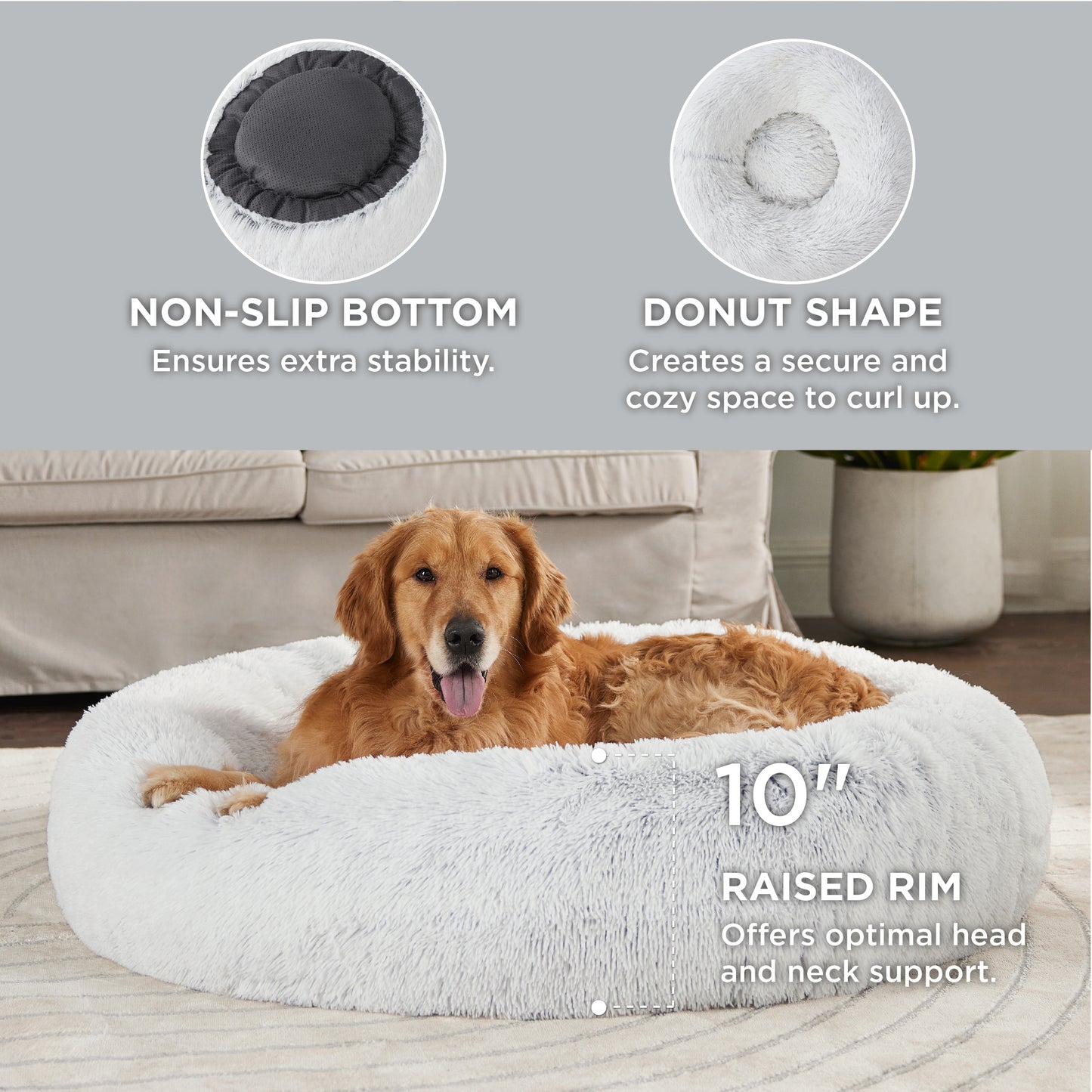 Calming Donut Bed for Dogs and Cats