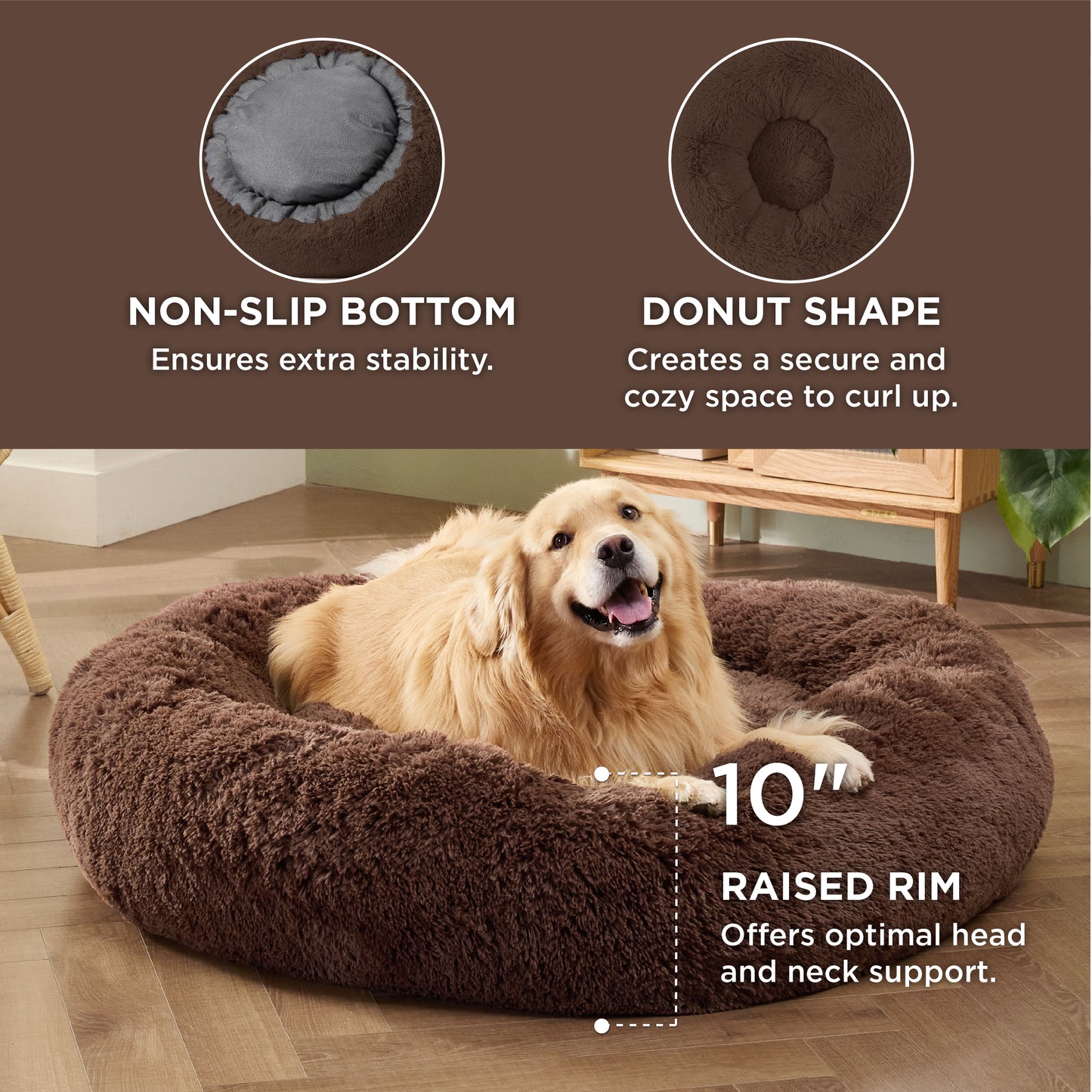Calming Donut Bed for Dogs and Cats