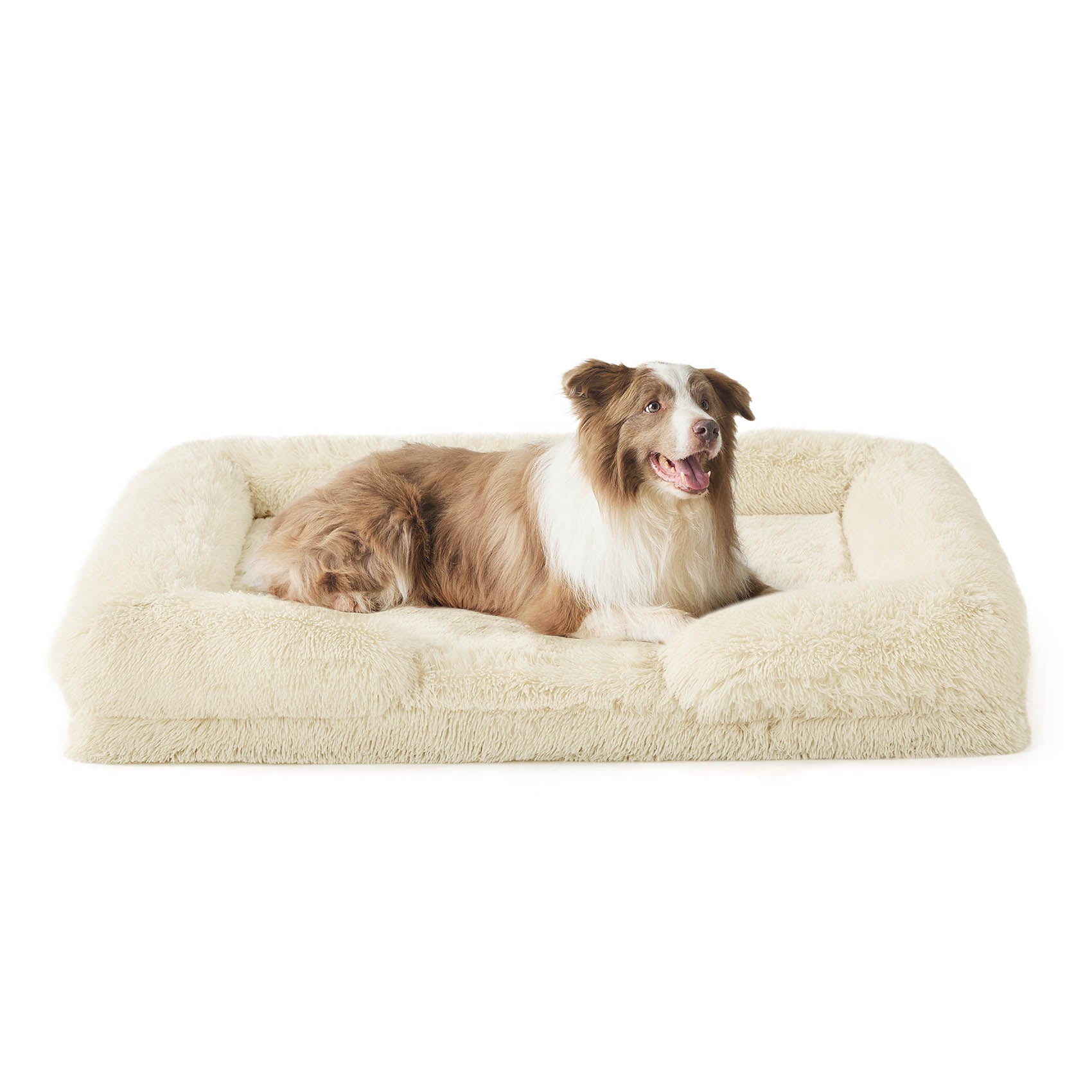 Orthopedic Long Faux Fur Flannel Dog Sofa