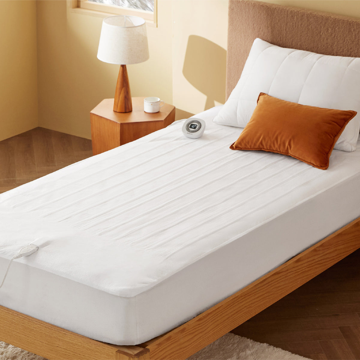 Polyester Microfiber Heated Mattress Pad
