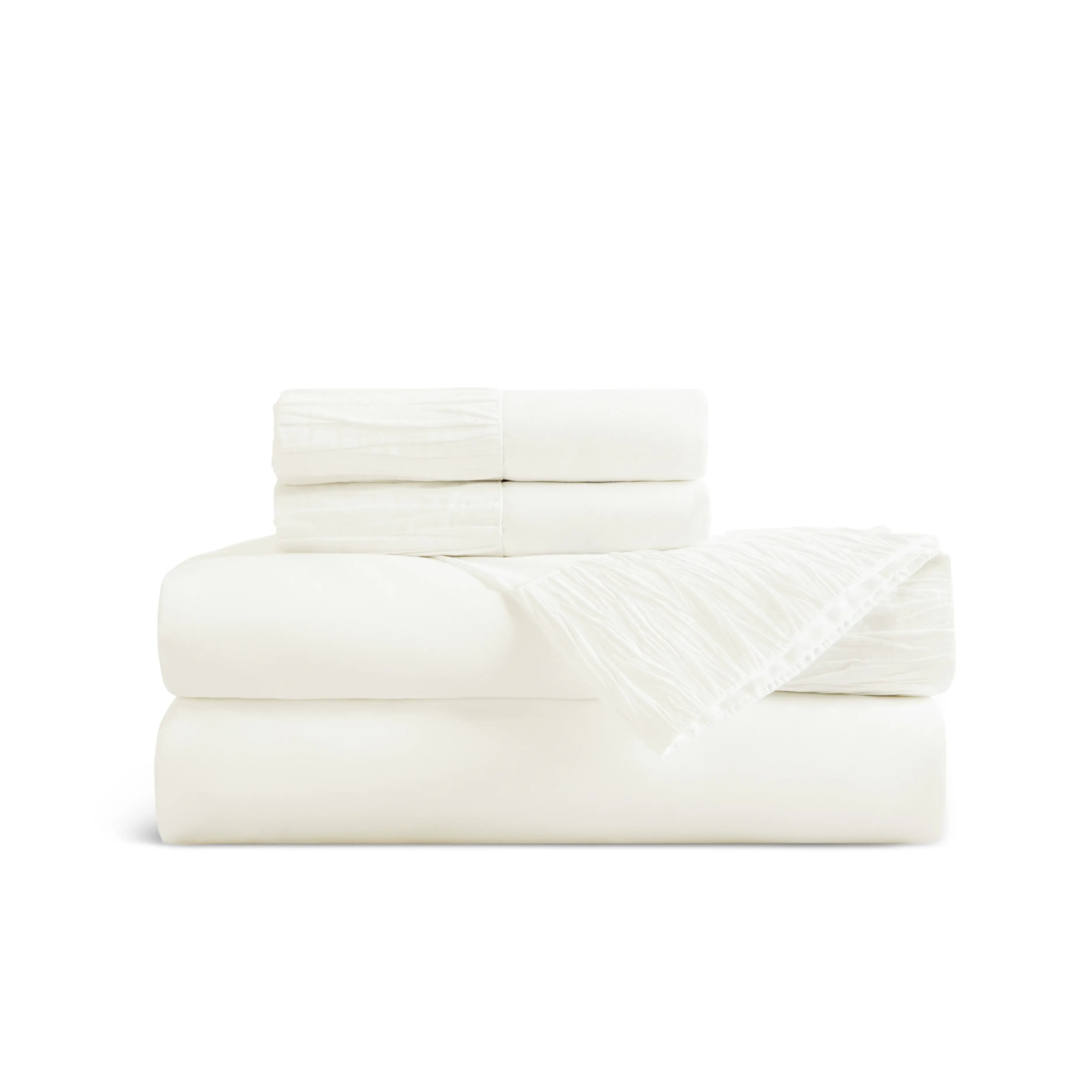 Soft Ruched Sheet Set | Deep Pocket Comfort Bedding – Bedsure