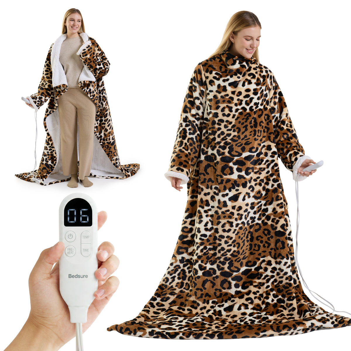 Full-body Sherpa Fleece Heated Blanket Hoodie