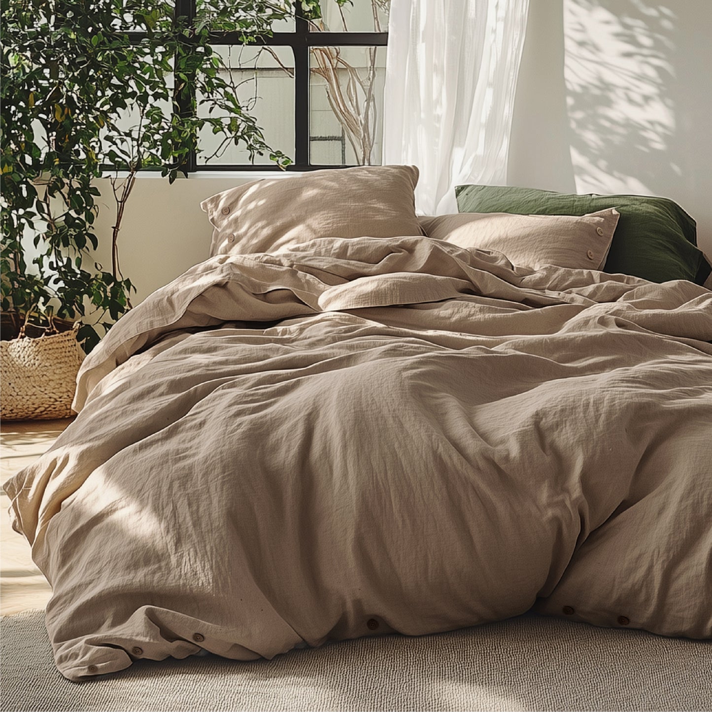 GentleSoft® Cotton Linen Hybrid Duvet Cover Set