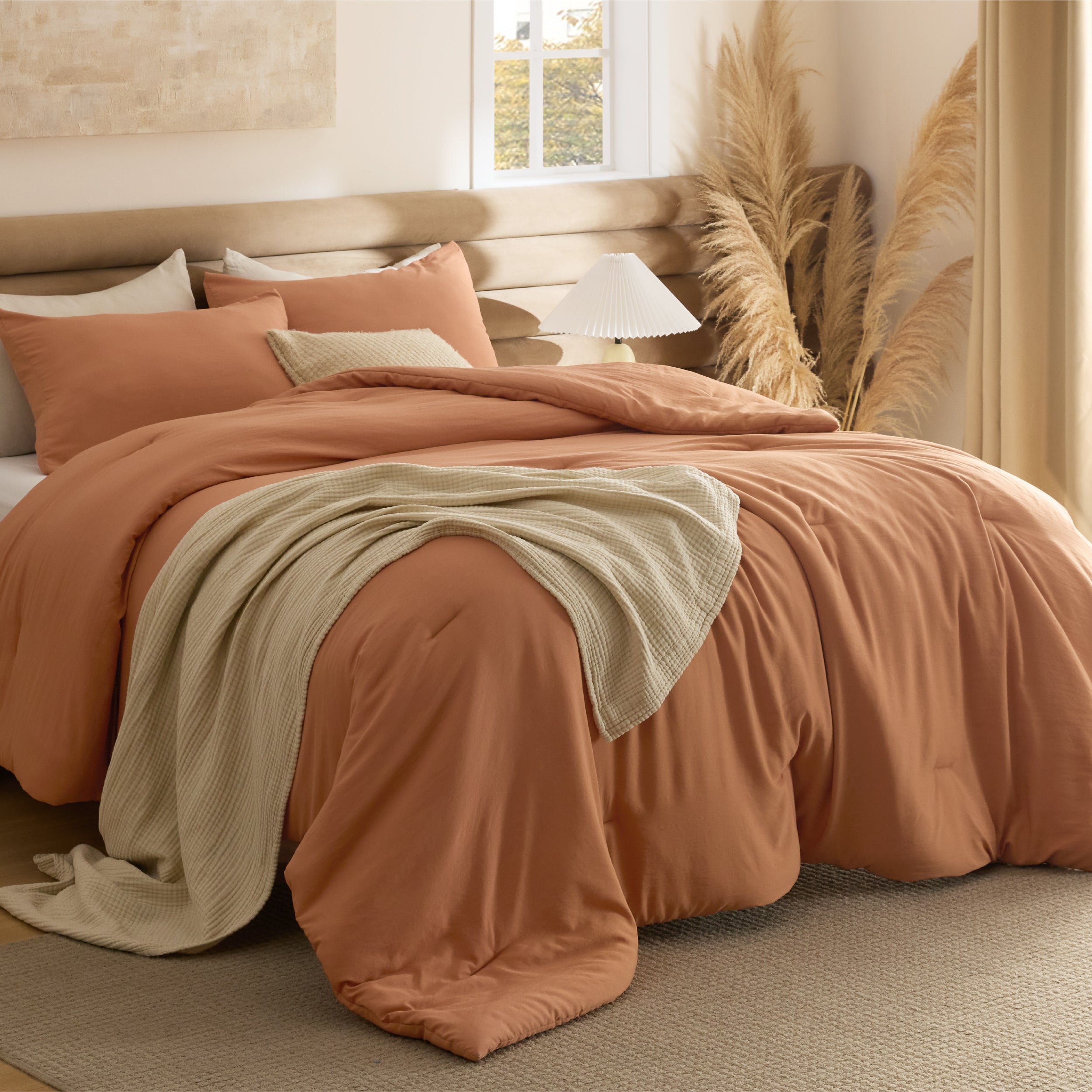 Prewashed Plain Comforter Set